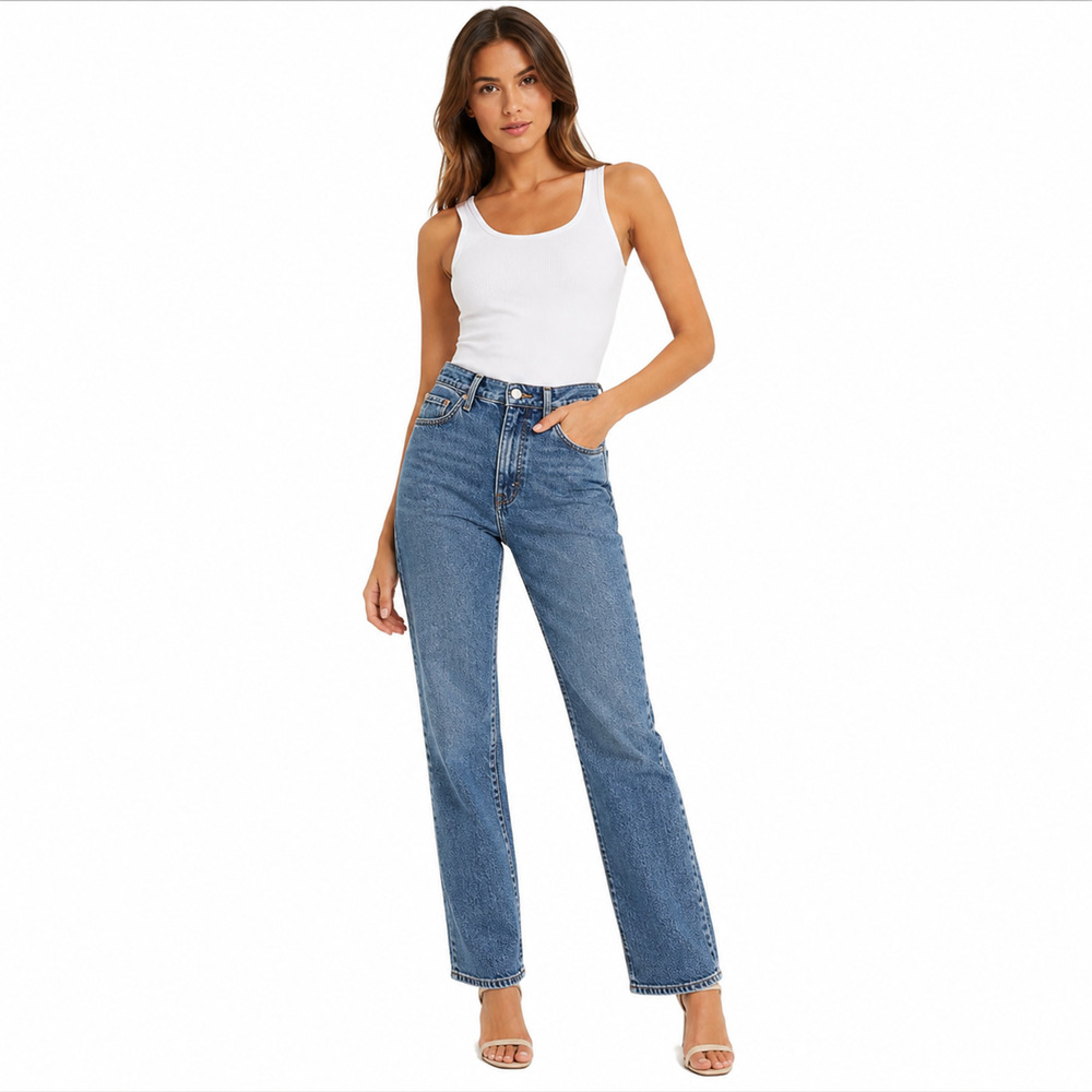 Madewell Women's Size 25 Skinny Jeans Blue Mid Rise Stretch Denim Classic Wash